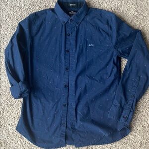 Men's Navy Blue Button-Up Shirt